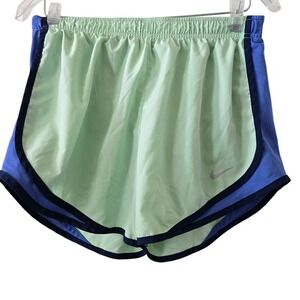 Nike Womens Tempo Running Shorts Green Blue Mesh Athletic Training Size M
